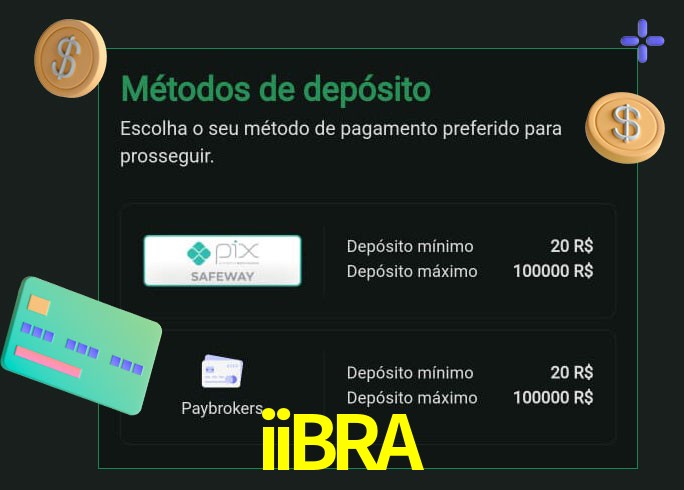 O cassino iiBRA oferece uma grande variedade de métodos de pagamento